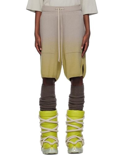 Rick Owens Moncler + Beige Shorts - Yellow