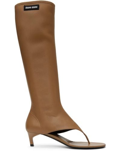 Miu Miu Thong Tall Boots - Brown
