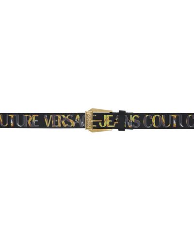 Versace Black Logo Stampa Belt