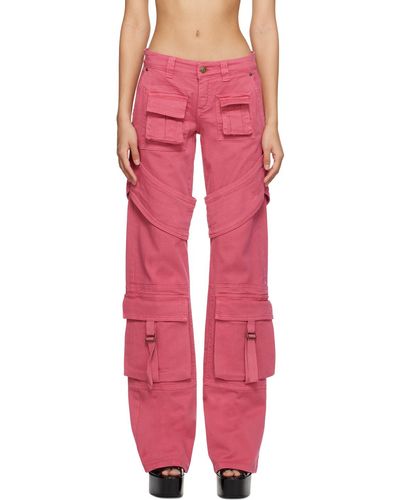 Blumarine Ssense Exclusive Pink Denim Cargo Pants - Red