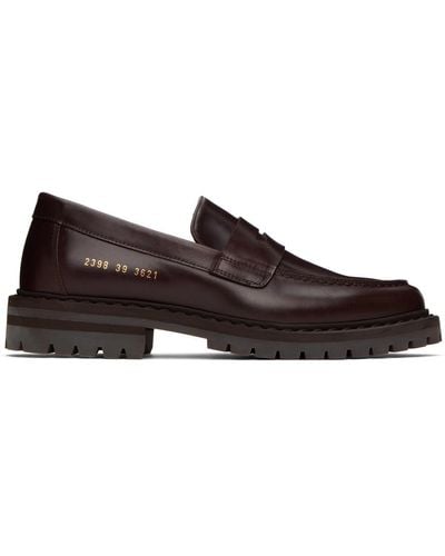 Common Projects Brown Leather Loafers - Black