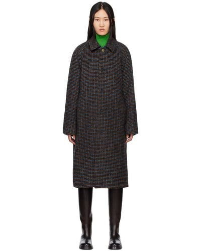 ANDERSSON BELL Check Coat - Black