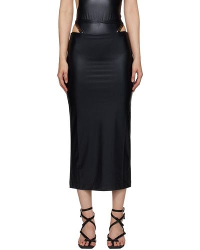 Versace Jeans Couture Black Hardware Maxi Skirt