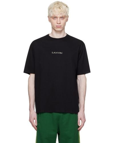 Lanvin ロゴ刺繍 Tシャツ - ブラック