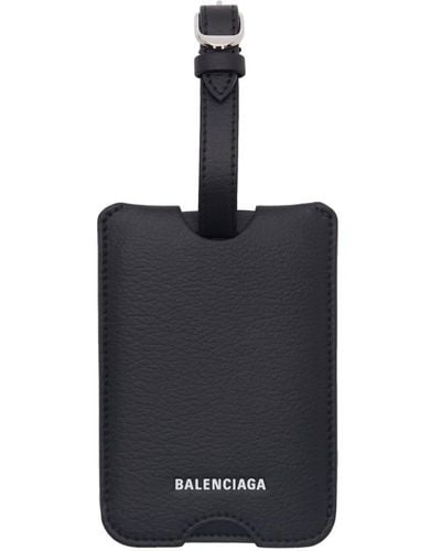 Balenciaga Black Logo Luggage Tag