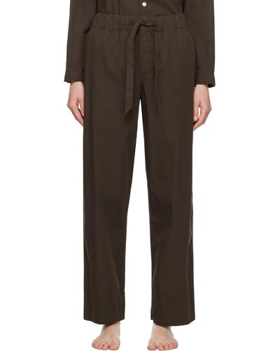 Tekla Pantalon de pyjama brun à cordon coulissant - Noir