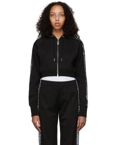 Givenchy Black Chito Edition 4g Tag Cropped Zip Hoodie