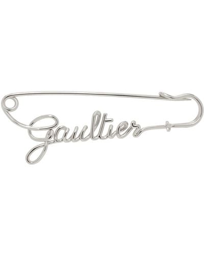 Jean Paul Gaultier シルバー The Gaultier Safety Pin ブローチ - ブラック