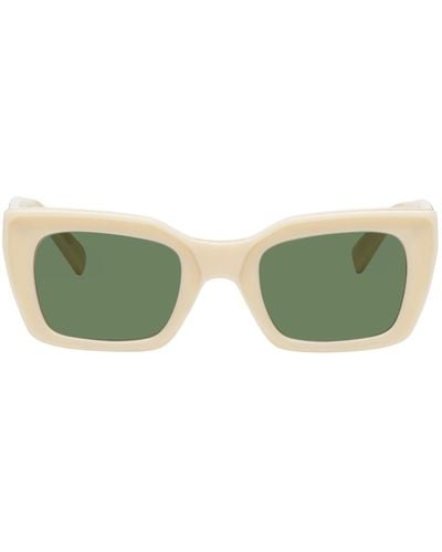 Undercover Off-white Rectangular Sunglasses - Green