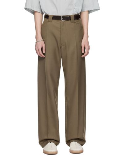 Lemaire Taupe Straight Pants - Natural
