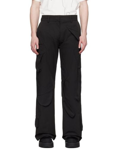 HELIOT EMIL Conflagrant Cargo Trousers - Black