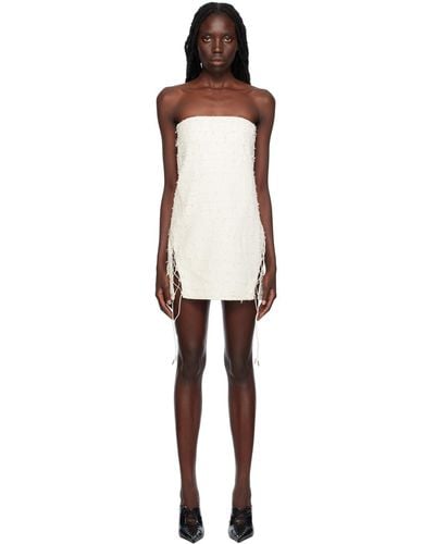 Dion Lee White Snake Etched Leather Minidress - Black