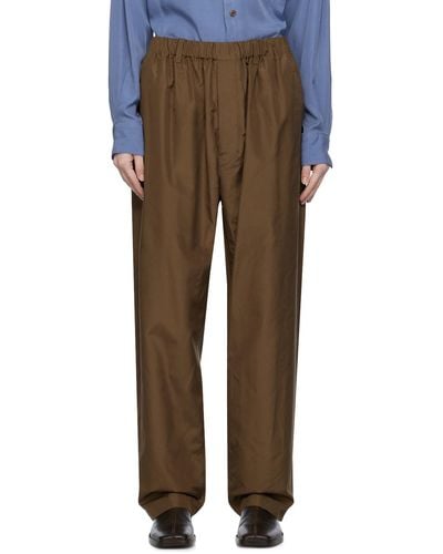 Lemaire Brown Relaxed Pants - Multicolor