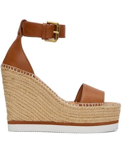 See By Chloé Tan Glyn Espadrille Heeled Sandals - Natural