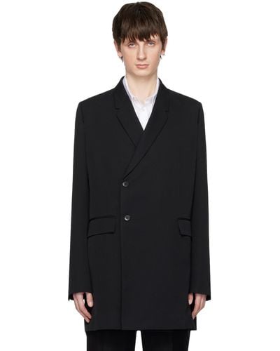 SAPIO Double-breasted Coat - Black