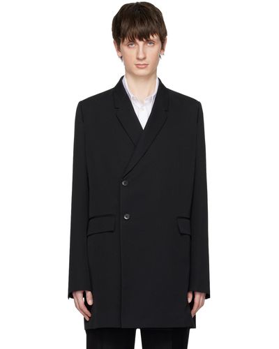 SAPIO Manteau noir à double boutonnage