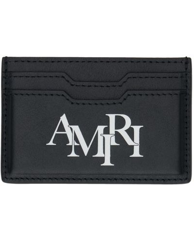 Amiri Porte-cartes noir à logos