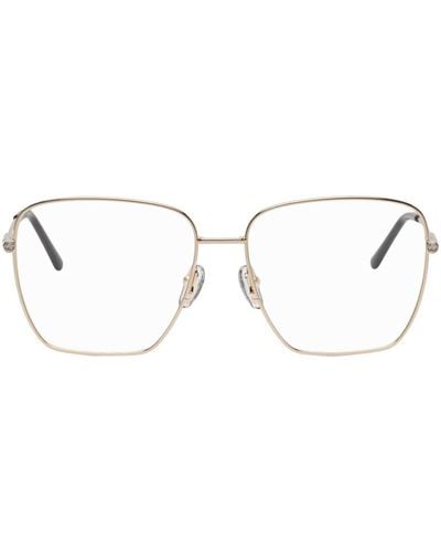 Gucci Gold Rectangular Glasses - Black