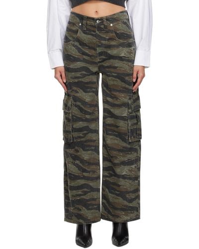 Alexander Wang Green Camouflage Jeans - Black