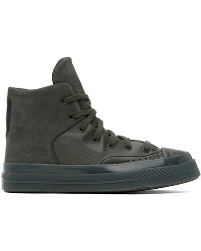 Converse Khaki Chuck 70 Marquis Leather High Top Sneakers - Black