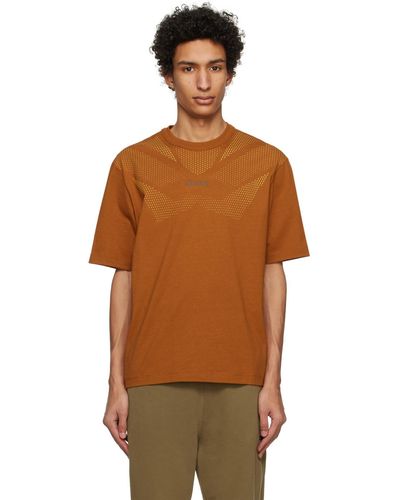 Zegna T-shirt brun à logo et image imprimés - Multicolore