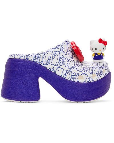 Crocs™ Chaussures à talon haut siren blanc et bleu - hello kitty