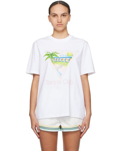 Casablancabrand T-shirt tennis club' blanc à images à logo
