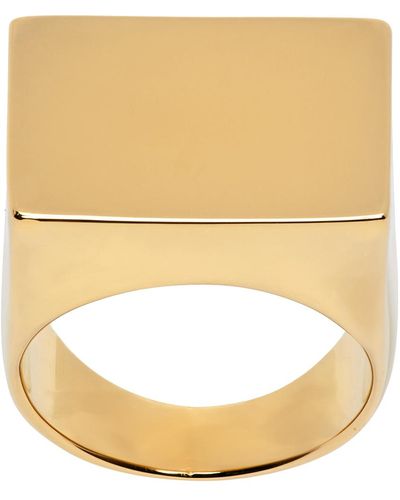 Dries Van Noten Gold Square Signet Ring - Metallic