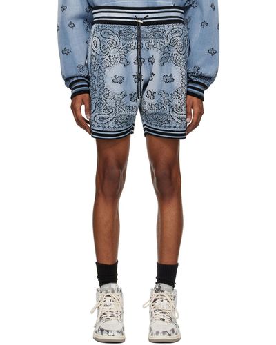 Amiri Short bleu à motif cachemire