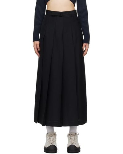 AURALEE Pleated Midi Skirt - Black