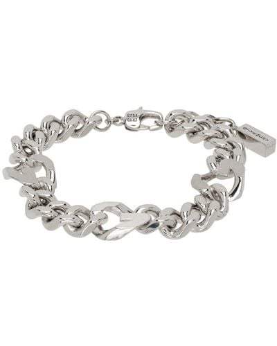 Givenchy Silver G Chain Bracelet - Black