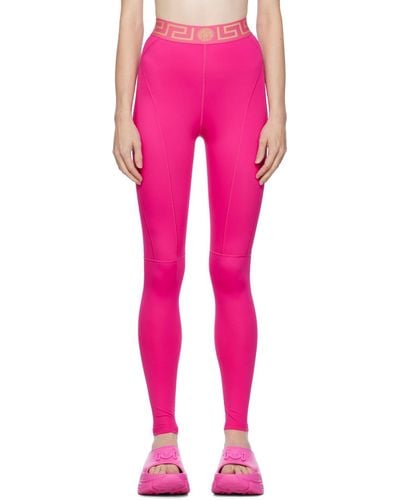 Versace Pink Greca leggings