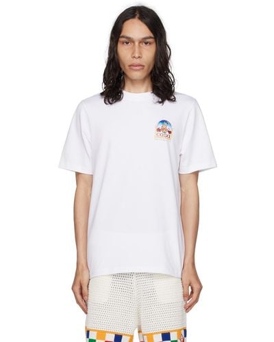 Casablancabrand T-shirt Vue De L'Arche en coton biologique - Blanc