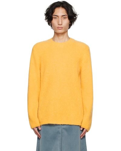 Comme des Garçons Yellow Brushed Sweater - Orange