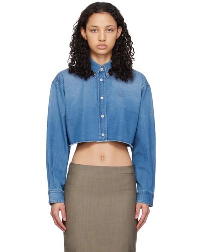 Givenchy Cropped Denim Shirt - Blue