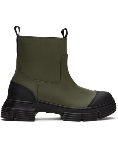 Ganni Rubber Ankle Boots - Green