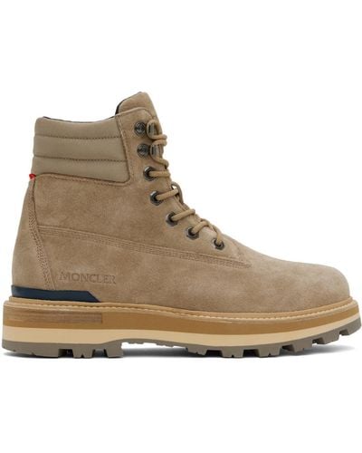 Moncler Beige Peka Boots - Brown