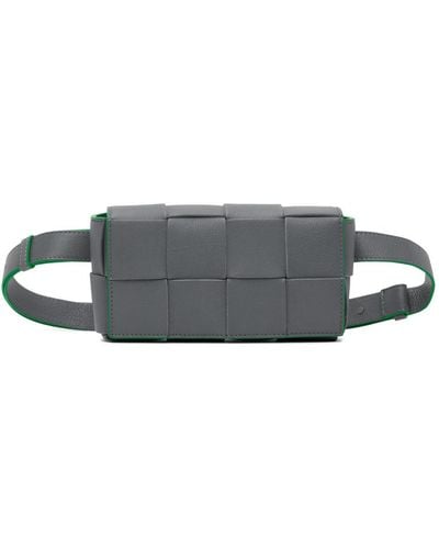 Bottega Veneta Gray Mini Cassette Belt Bag - Black