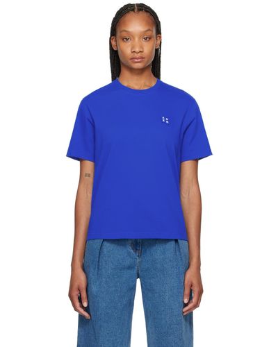 Adererror T-shirt bleu à étiquette à logo - significant