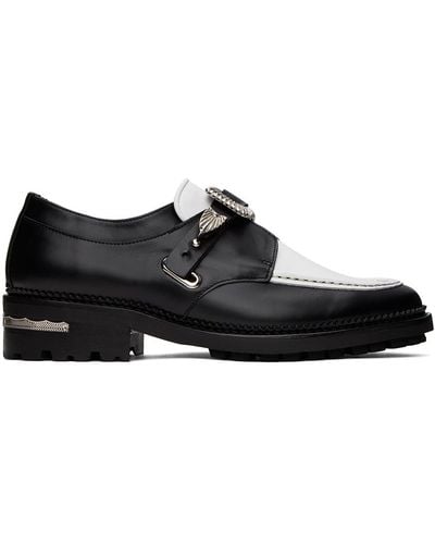 Toga Virilis Chaussures à boucle noir et blanc en cuir exclusives à ssense