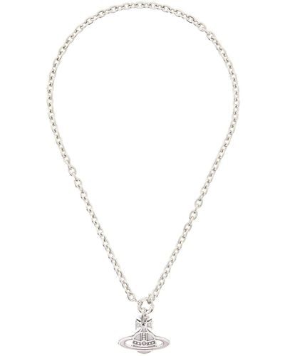 Vivienne Westwood Silver Hilario Reversible Pendant Necklace - White