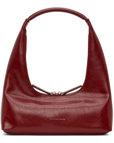 Marge Sherwood Red Crinkle Shoulder Bag