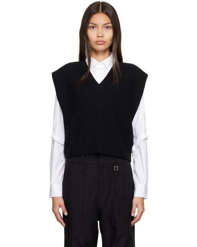 WOOYOUNGMI V-neck Sweater Vest - Black