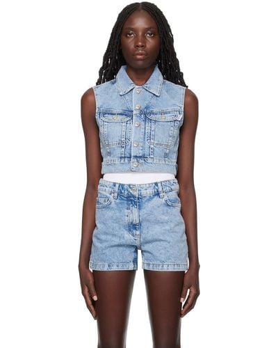 Moschino Jeans Faded Denim Vest - Blue