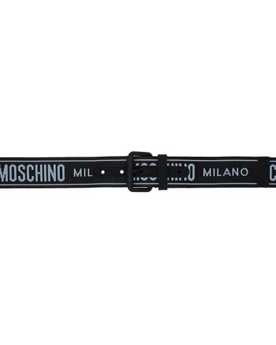 Moschino Ceinture noire à motif à logo