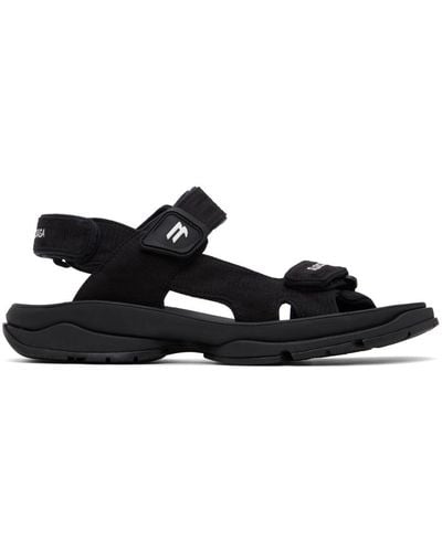 Balenciaga Tourist Brand-patch Mesh Sandals - Black