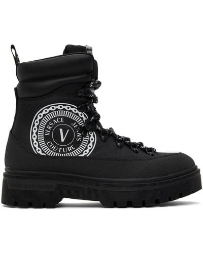 Versace Black Syrius V-emblem Boots