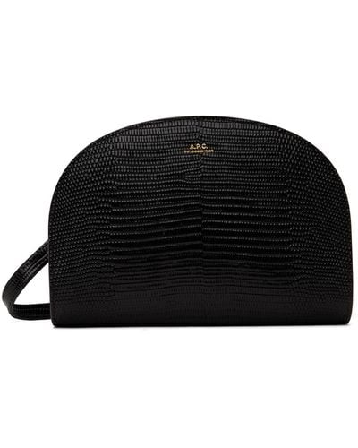 A.P.C. . Black Demi-lune Clutch