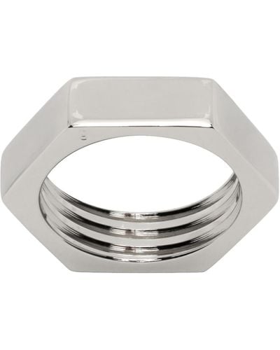 Maison Margiela Silver Thin Nut Ring - Metallic