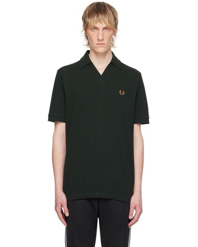 Fred Perry F Perry Open Placket Polo - Black